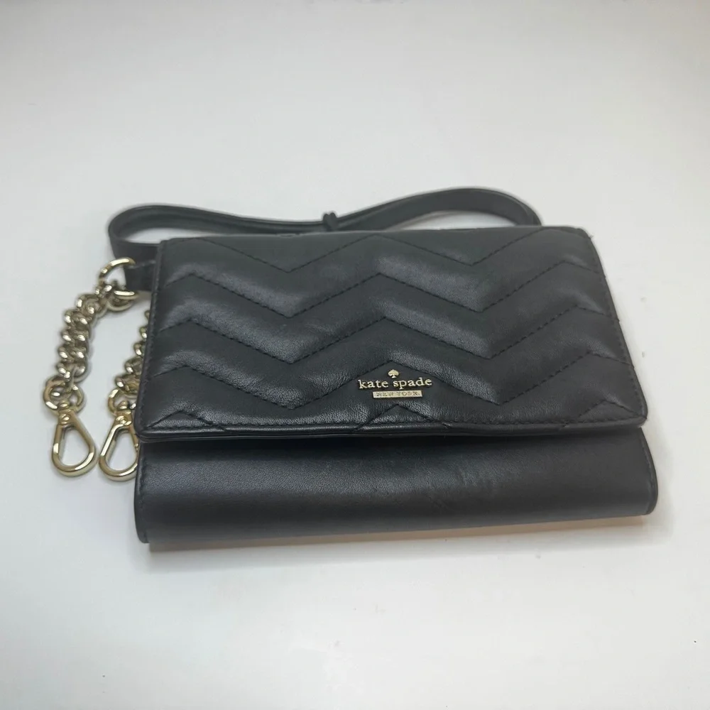 Kate Spade Leather Briar Lane Mini Emelyn Quilted Crossbody Shoulder Bag Black